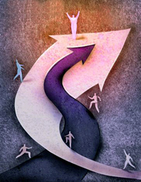 People on up arrow