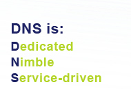 DNS IS Dedicated Nimble and Service Driven