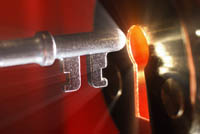 Key into lighted lock